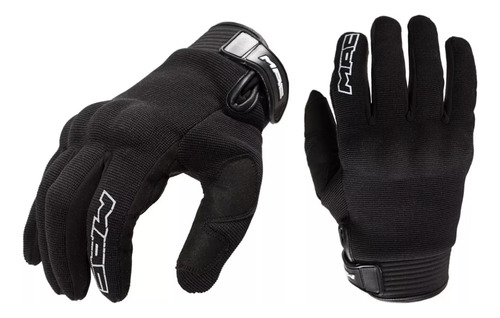 Guantes Moto Microfibra Cuero Mac Street Negro Protecciones