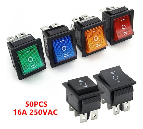 Kkfaus 50pcs Kcd4 Rocker Switch Power Switch On-off-on 3
