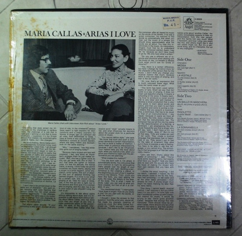 Disco De Vinil. Arias I Love Maria Callas. Angel Voices (Usado)