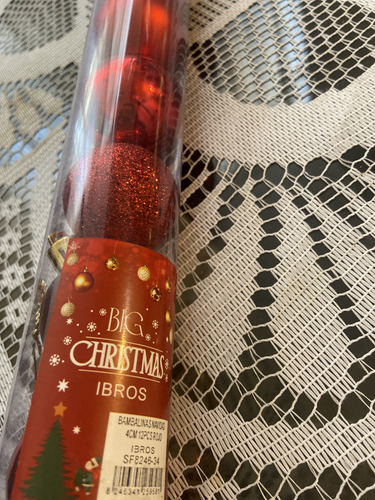Bambalinas Rojas De 4cm 12 Pzas Big Christmas Ibros