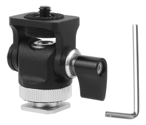Hot Shoe Mount Adapter Adjustable Holder Black Hand Twist