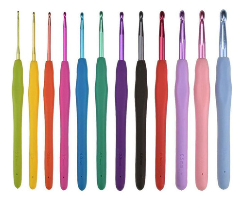 Kit De Ganchos De Crochê Portátil Com Materiais De