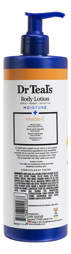 Dr Teal's Body Lotion - Moisture Plus - Radiant Citrus Essen