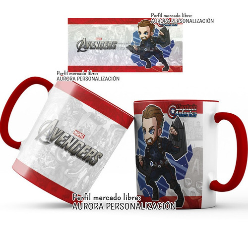 Mug  Taza Oreja Roja Super Heroes Avengers 004