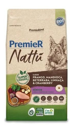 Premier Nattu Adultos Senior Sabor Mandioca 10,1kg