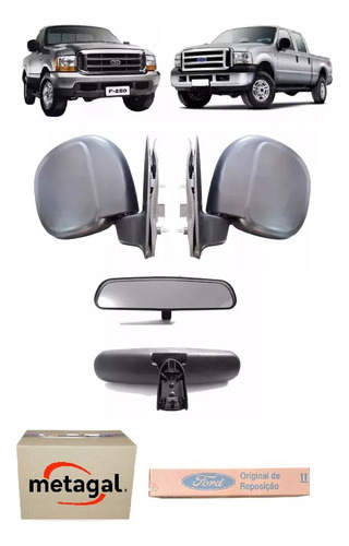 Kit Retrovisor Fixo Externo Interno F250 1999 Até 2011 Origi