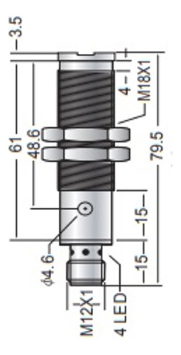 Sensor Óptico 18 Mm Pnp N.a./n.c. Sn= 0-0.5 Mts Conector M12