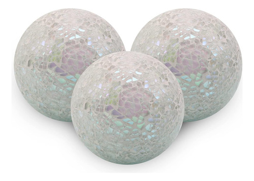 3 Bolas De Vidrio De Mosaico De 3.34 Pulgadas, Bolas Crujien
