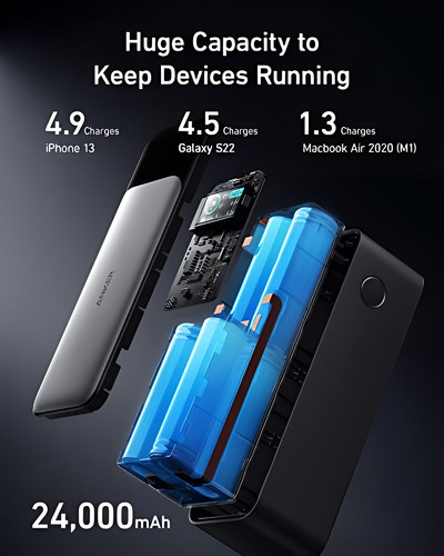 Anker Power Bank 24,000mah 3 Puertos 140w Pantalla Digital