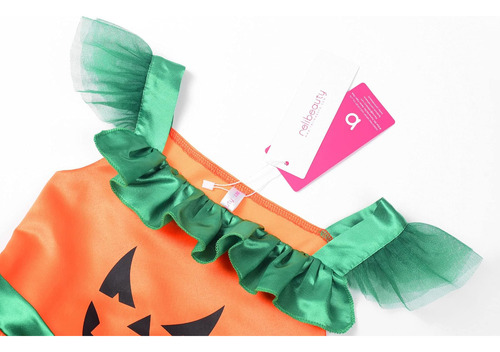 Relibeauty Vestido De Calabaza De Halloween Para Niña Con Bo
