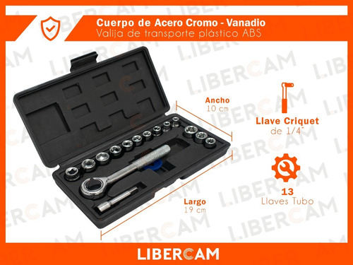 Imagen 4 de 10 de Juego De Llaves Tubo Criquet 17 Piezas Acero Cromo Vanadio