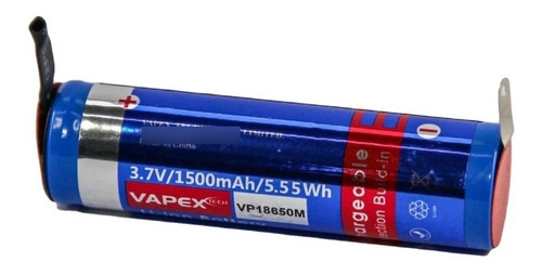 Pila Bateria Recargable 18650 3.7v 1500mah Terminales Vapex