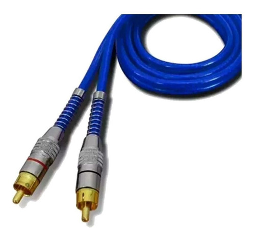 Kit 4 Cabo Rca 5 Metros Dupla Blindagem Cobre 1m Azul 5mm