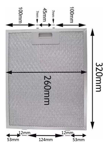 Filtro De Campana Extractora Rejilla De Aluminio Extracción