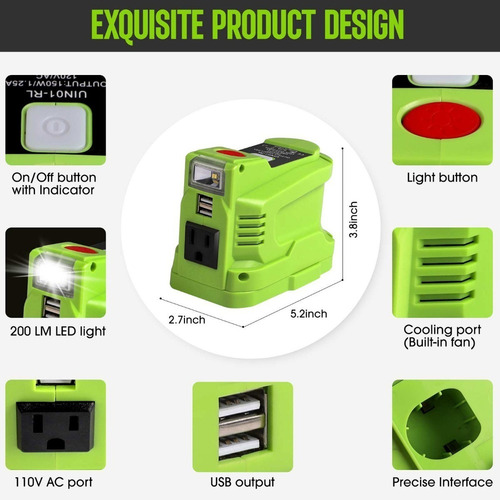 Yy Ultra Asequible Inversor De Energía Para Ryobi 150w Para