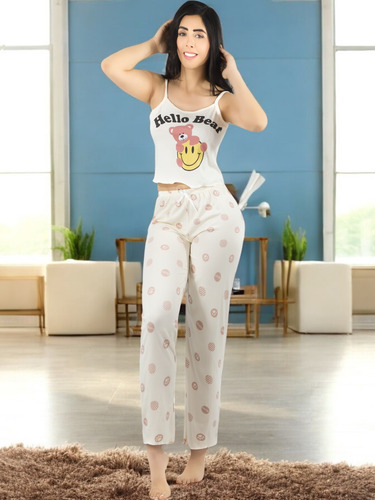 Set De 2 Conjunto Pijama Mujer Blusa Y Pantalón Dama Piyama