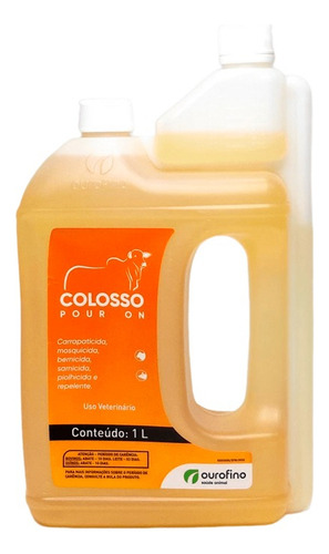 Colosso Pour On 1 Litro Ouro Fino Carrapatos Bernes Insetos