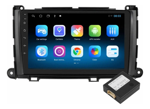 Estereo Android Toyota Sienna Limited 10-14 Carplay Bt