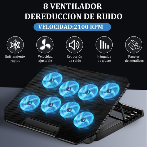 Ventilador Laptop, Base Refrigeración Ordenador Portátil