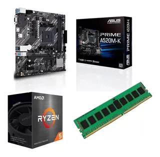 Combo Actualizacion Ryzen 5 5600x +asus Prime A520m-k + 8gb