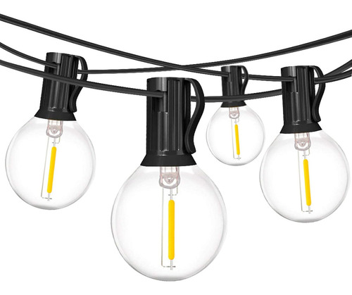 Lâmpadas Luzes Led Energia Solar Pátio 20m Com 20 Lâmpadas Luzes Preto 110v