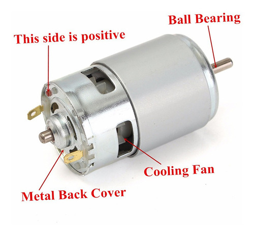 775 Dc 12v-36v 3500-9000rpm Motor Rodamiento De Bolas Gran T