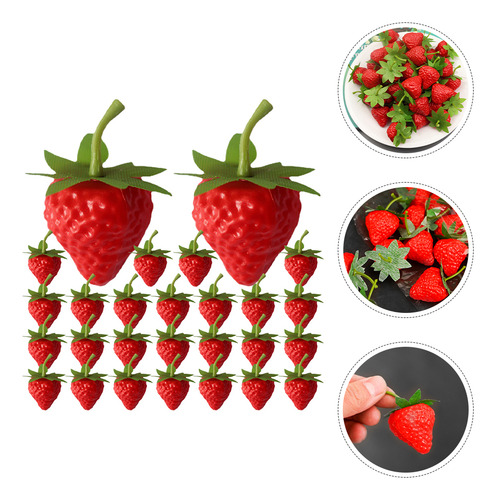 Comida Simulada De Morango: 40 Unidades