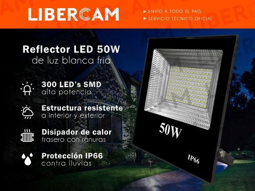 Imagen 3 de 10 de Reflector Led 50w Exterior Alta Potencia Multiled Ip66 Frio