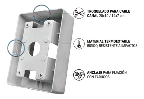 Pack X4 Caja Cable Luz Canal Rectangular Bastidor Pvc Ext Color Blanco