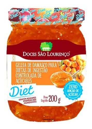 Imagem 1 de 1 de Geleia Diet Damasco São Lourenço 200g