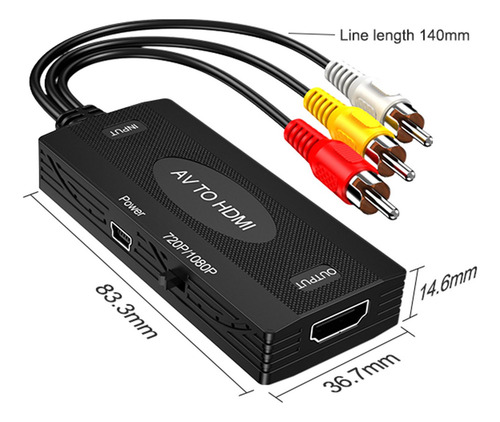 Convertidor Rca A / A Rca Adaptador 3rca For Tv Av A
