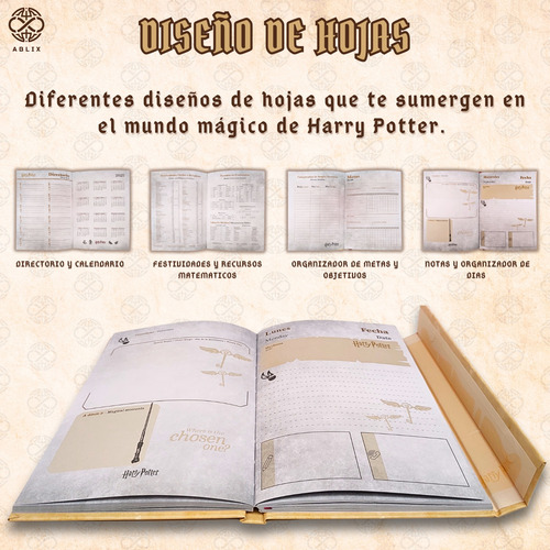 Libreta Agenda Organizador Harry Potter Pasta Dura 21x15cm Hogwarts