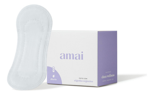 Protetor Diário Amai - Algodão Orgânico - Biodegradável - 20 Unidades