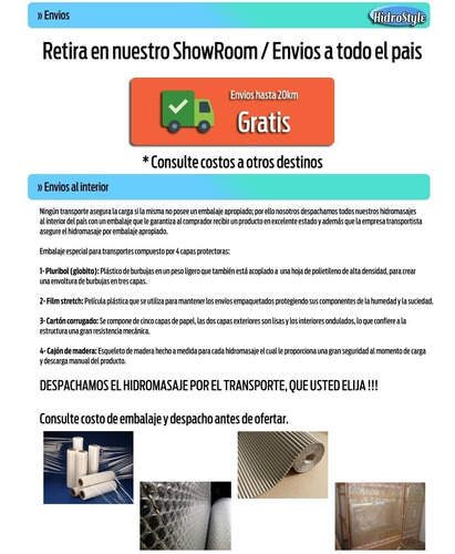 Hidromasaje Hidrostyle 170x0.80 Full Spa 2 Motores.1,5 Hp