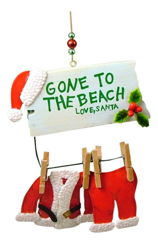 Cape Shore Adorno Navidad Santa Gone To The Beach Regular