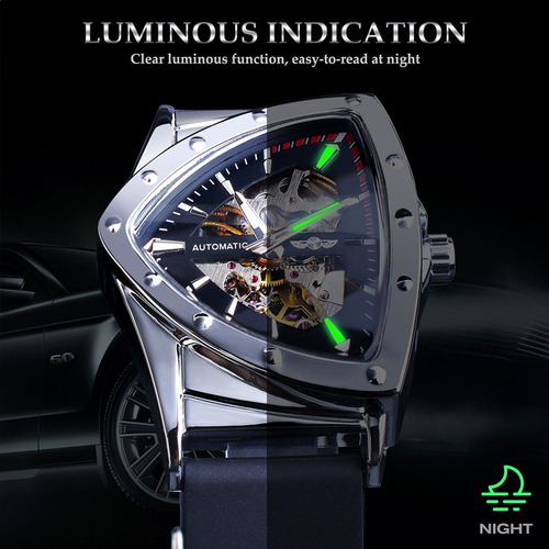 Reloj Mecánico Automático Con Dial Triangular Para Hombre