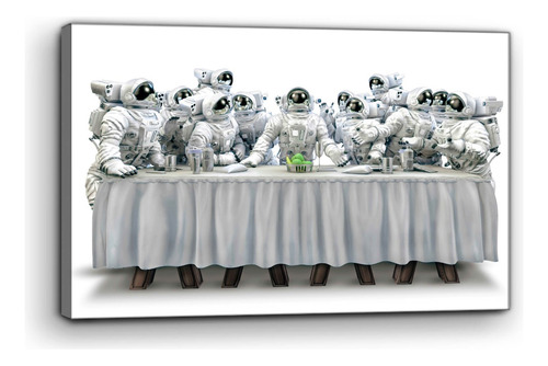 Cuadro Moderno Canvas Santa Cena Astronauta 90x140cm