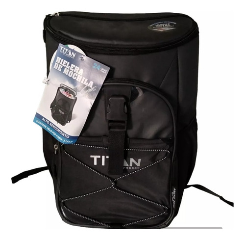 Mochila Hielera Titan Negra 24 Latas Portátil