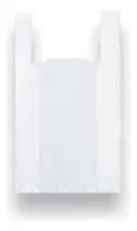 Comprar Bolsas Plásticas Blanca Con Asa 15kg  Pack 100 Und