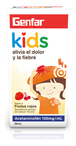Genfar Acetaminofen Kids Sabor Frutos Rojos 100mg Caja X 30m
