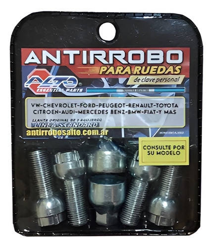 Bulones Tuercas Antirrobo Seguridad Ruedas Peugeot 307