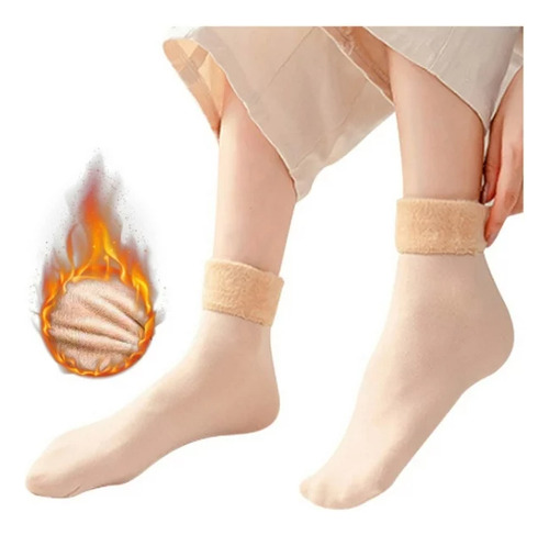 Pares Medias Térmicas Invierno Cálidas Polar Packs Elegibles Negro Y Beige 6 Negro Y 6 Beige