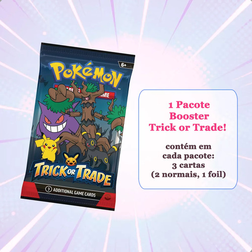 3 Pacotes Avulsos Booster Pokémon - Trick Or Trade 2024 Pokémon Tcg Inglês