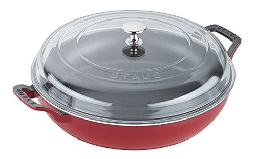 Staub Braiser Con Tapa De Vidrio, 3.5 Cuartos De Galón, Cere