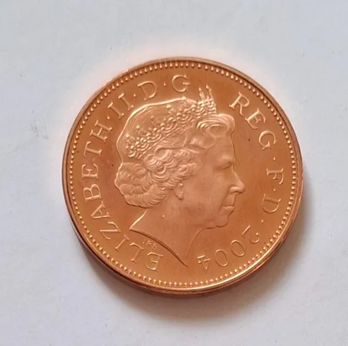 Moneda De Reino Unido, 2 Pence, Año 2004, Estado Unc (Usado)
