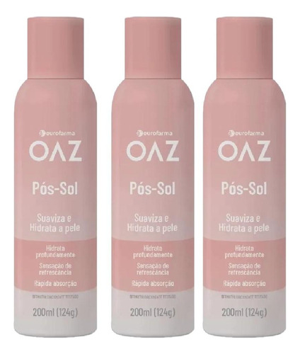 Kit Pós-sol Oaz Aerossol Com 3 Unidades De 200ml Cada