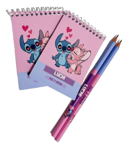 Anotador Más Lápiz Personalizado. Lilo Y Stich X38 Unidades