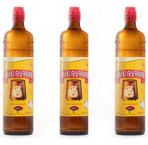 Cachaca Velho Barreiro X 910cc X 3 Unidades