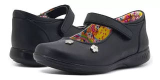 Zapato Escolar Piel Negro Distroller Broche Con Arco 15-17