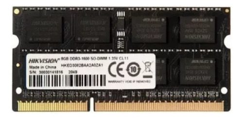 Memoria Ram Hikvision Ddr3 8gb Pc3l-12800 1600mhz Laptop